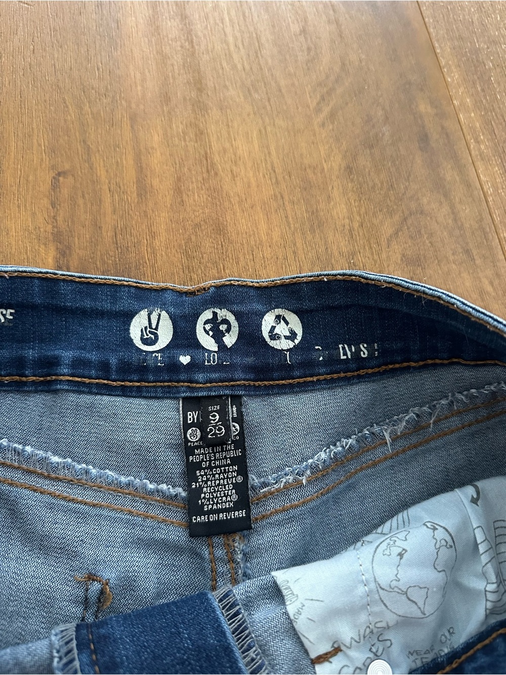 Rewash Dark Blue Frayed Hem Denim Shorts - Picture 3 of 3